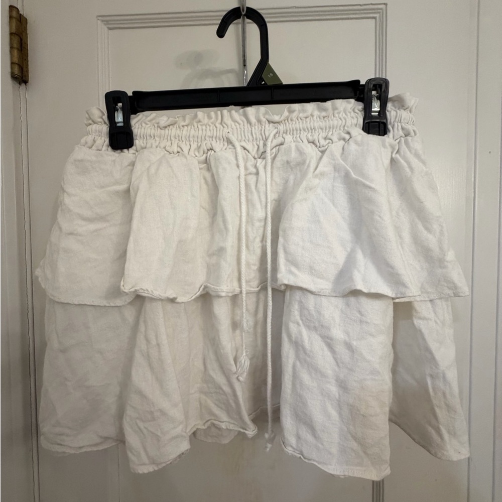 Stoney Clover White Ruffled Mini Skirt